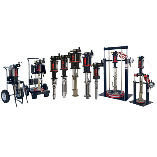 ARO pneumatic piston pump solutions for coating, dispensing, extrusion and transfer industrial applications.