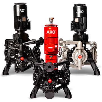ARO EVOシリーズ電動ダイアフラムポンプ - アルミニウム製またはステンレス鋼製
