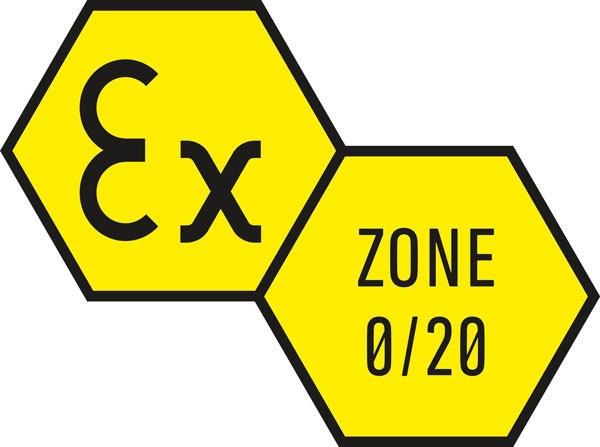 ATEX Zone 0 등급은 폭발성 대기가 존재하는 구역을 나타냅니다.