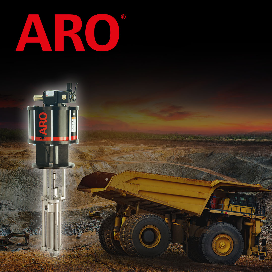 ARO lubrication piston pumps for truck shops in mining industry